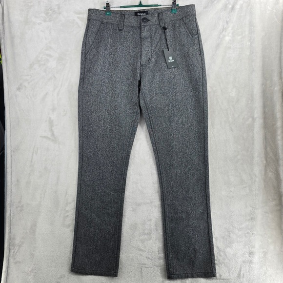 Brixton Reserve Chino LTD Pants Mens 34x32 Charcoal Heather Herringbone Trousers - Picture 1 of 10